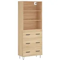 Helloshop26 - Buffet Sideboard Kommode Kleiderschrank Aufbewahrungsmöbel Organizer Küche Wohnzimmer Lounge hohe Sonoma-Eiche 69,5 x 02_0034112