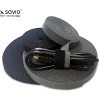 Savio OC-01/B, Kabelmuffe, Tisch/Wand, Velcro, Schwarz