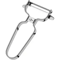 Küchenprofi Gemüseschäler, quer, Sparschäler in ergonomischer Y-Form aus rostfreiem Edelstahl, Maße: 12,1 x 7,5 x 1 cm