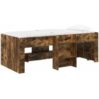 Syfax Hochbett für Kinder Raucheiche 98,5 x 200 cm Holzwerkstoff