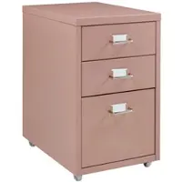 Helloshop26 - Büroschrank Aufbewahrungseinheit auf Rollen Stahl 48 x 28 x 41 cm hellbraun