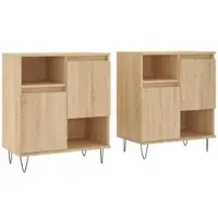Helloshop26 - Buffet Sideboard Kommode Kleiderschrank Aufbewahrungsmöbel Organizer Küche Wohnzimmer Lounges 2er-Set Sonoma 02_0036832