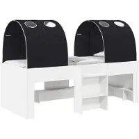 Syfax Bett mit Tunnel 4 pcs Weiß und Schwarz Holzwerkstoff