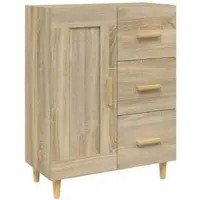 Helloshop26 - Buffet Sideboard Kommode Kleiderschrank Aufbewahrungsmöbel Organizer Küche Wohnzimmer Sonoma-Eiche 69,5 x 34 x 90 cm 02_0031647