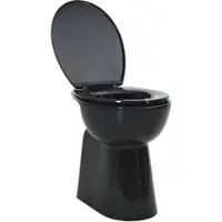 Helloshop26 - Hochsitzendes spülrandloses WC mit Absenkautomatik WC-Becken Badezimmer-/Wohnraumausstattung 7 cm Keramik schwarz 02_0003565