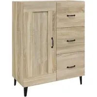 Helloshop26 Buffet Sideboard Kommode Kleiderschrank Aufbewahrungsmöbel Organizer Küche Wohnzimmer Sonoma-Eiche 69,5 x 34 x 90 cm