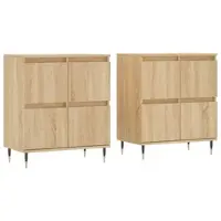 Helloshop26 - Buffet Sideboard Kommode Kleiderschrank Aufbewahrungsmöbel Organizer Küche Wohnzimmer Lounges 2er-Set Sonoma 02_0036831