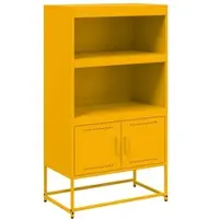 Helloshop26 - Buffet Sideboard Kommode Kleiderschrank Aufbewahrungsmöbel Organizer Küche Wohnzimmer Lounge hoch senfgelb 68,5 x 02_0034733