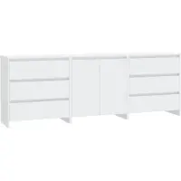 Helloshop26 - Buffet Sideboard Kommode Kleiderschrank Aufbewahrungsmöbel Organizer für Küche Wohnzimmer Lounge 3-teilig 02_0037005