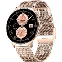 INF Multifunktionale Smartwatch Metall Silikon 4.8cm für Sport und Alltag Gold