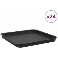 Syfax Quadratisches Blumentablett 24 pcs Schwarz 32 x 32 x 2,5 cm