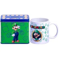Nintendo Luigi Von Super Mario Tasse Cup Becher mit Spardose Münzbox 9 x 13 x 11cm