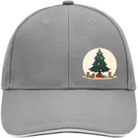 Hellweg Druckerei Huuraa Cappy Mütze Weihnachtsbaum Tannenbaum Dark Grey/White Baumwolle 6-Panel Kappe Geschenkidee
