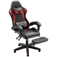 Zaisze Gaming Stuhl Schreibtischstuhl, Ergonomischer Bürostuhl mit Massagefunktion und Fußstütze, Bürostühle, PC Stuhl für Arbeit Entspannung, Rot