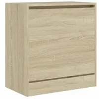 Helloshop26 - Schuhschrank Schuhaufbewahrung Möbel für Eingangsbereich/Flur/Wohnzimmer Sonoma Design 60 x 34 x 63,5 cm 02_0021712
