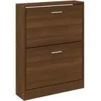 Helloshop26 - Schuhschrank Schuhaufbewahrung Möbel für Eingangsbereich/Flur/Wohnzimmer 59 x 17 x 81 cm braunes Holzwerkstoff 02_0021634