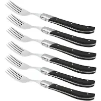 Laguiole by Hâws Laguiole Steak Gabel Schwarz 6 Stück