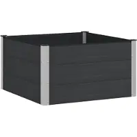 vidaXL Hochbeet Schwarz 100 x 100 x 54 cm WPC und Aluminium
