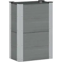 vidaXL Hochbeet Grau 50 x 30 x 72 cm WPC und Aluminium