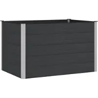 vidaXL Hochbeet Schwarz 150 x 100 x 91 cm WPC und Aluminium
