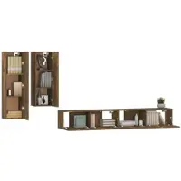 Helloshop26 - 4-teiliges Möbelset bestehend aus Kleiderschrank Sideboard und TV-Schrank Wohn-/Schlafzimmergarnitur geräuchertes 02_0024795