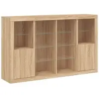 Helloshop26 - Buffet Sideboard Kommode Kleiderschrank Aufbewahrungsmöbel Organizer für Küche Wohnzimmer Lounge mit LED-Beleuchtung 02_0037215