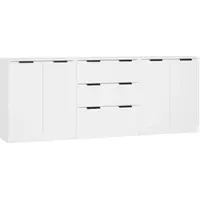 Helloshop26 - Buffet Sideboard Kommode Kleiderschrank Aufbewahrungsmöbel Organizer für Küche Wohnzimmer Lounge 3-teilig 02_0037014