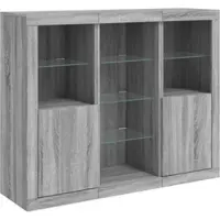 Helloshop26 - Buffet Sideboard Kommode Kleiderschrank Aufbewahrungsmöbel Organizer für Küche Wohnzimmer Lounge mit LED-Beleuchtung 02_0037232