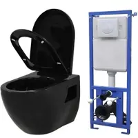 Helloshop26 - Komplettes wandhängendes WC-Set mit verdecktem schwarzem Keramikspülkasten 02_0003580
