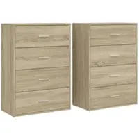 Helloshop26 - Buffet Sideboard Kommode Kleiderschrank Aufbewahrungsmöbel Organizer für Küche Wohnzimmer Lounge 2er-Set Sonoma 60 x 02_0036818