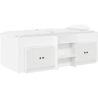 Syfax Loft Bettgestell mit Schrank mit Tür 3 pcs Weiß Holzwerkstoff