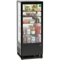 Bartscher Kühlvitrine 98L-SW, 700398G, schwarz, 98 Liter, Mini-Kühlvitrine, doppelt verglast