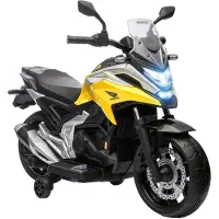 AIYAPLAY Kinder Elektro-Motorrad 12V Kindermotorrad mit MP3 USB LED-Scheinwerfer