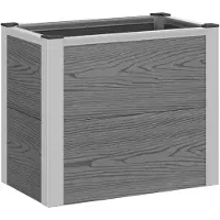 vidaXL Hochbeet Grau 50 x 30 x 42 cm WPC und Aluminium