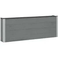 Syfax Hochbeet Schwarz 200 x 30 x 72 cm WPC und Aluminium