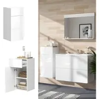 Vicco Midischrank Izan Weiß 36.6 x 76.6 cm mit Schublade und Tür, Model 41517