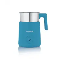 Severin Induktions-Milchaufschäumer, Edelstahlbehälter, kalt & warm aufschäumen, Schokoladenfunktion, für Veganer Drink geeignet, blau, SM 3596