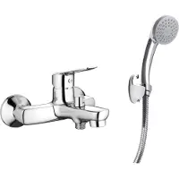 Deante Badarmatur inklusive Handbrause, Brauseschlauch und Wandhalterung