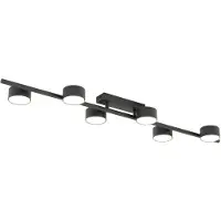 Emibig Deckenstrahler Bet, Länge 100 cm, schwarz, Metall, 6-flg. Bet LIGHTING, dimmbar, schwarz, für Wohn- / Esszimmer, Metall, Modern, Strahler