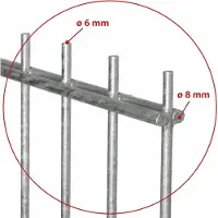 Floraworld Doppelstabmatten-Zaun Premium 251 x 103 cm feuerverzinkt 8/6/8