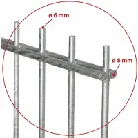Floraworld Doppelstabmatten-Zaun Premium 251 x 203 cm feuerverzinkt 8/6/8