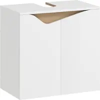 HOMCOM Waschbeckenunterschrank, Badezimmer Unterschrank, Weiß, 60 x 35 x 57,9 cm