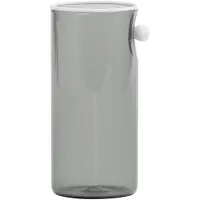 Zafferano Hohe Austerngläser, 4er-Set, mundgeblasenes Borosilikatglas mit dekorativer Perle in Grau, elegantes und modernes Design