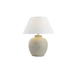 HOME DELUXE Kleine Tischlampe in Steinoptik LENE - Weiß | Tischleuchte Schreibtischlampe Nachttischlampe