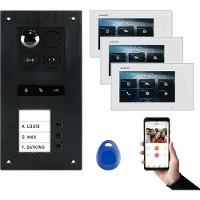 Balter ERA Schwarz RFID 2-Draht BUS IP 7 WiFi Video Türstation iOS Android App für 3 Familienhaus