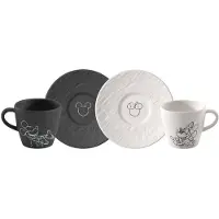 Villeroy & Boch Mickey Mouse, Set, 0,06 l, Tasse, Espresso, Schwarz, Weiß, Porzellan