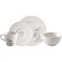 Villeroy & Boch Frühstücksset Manufacture Rock Mickey Mouse Blanc (4er Set)