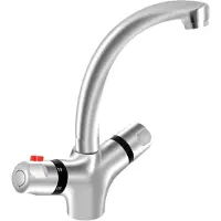 OEM Küchenarmatur, 360° Drehung, langlebige Messingkonstruktion, Silber