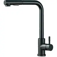 OEM Küchenarmatur, Ausziehbares Design, Edelstahlkonstruktion, Mattschwarzer Wasserhahn