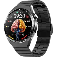 INF Smartwatch mit EKG, Körperzusammensetzungsanalyse, Blutzusammensetzungsanalyse (Harnsäure, Blutfette) Schwarzes Bamboo Edition-Armband